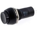 Push buton, bistabil, OFF-ON, rotund negru, orificiu montare Ø12mm, PS11ABK