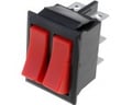 Intrerupator basculant, dublu, ON-ON+/ON-ON, mentiere, 10A, 6 pini, SPDT, orificiu montare 30.2x22.2mm, R1390PCC01BRR