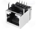 Soclu; RJ45; PIN: 8; ecranat; Dispunere: 8p8c; THT; în unghi 90°, RJ45GE