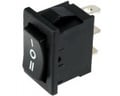 Comutator basculant, (ON)-OFF-(ON), 6A, 3 pini, SP3T, orificiu montare 19.2x13mm, RSM1232C0BK