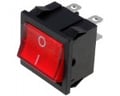 Comutator basculant, ON-OFF, 6A, 4 pini, DPST, ILUMINAT, orificiu montare 22x19.5mm, RSSM2014C3RD