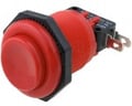 Push buton, rotund, rosu, ON-(ON), 10A, 2 pini, SPDT, orificiu montare Ø28.6mm, VAQ-7R-15-1C2-R