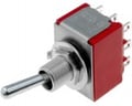 Intrerupator basculant, ON-OFF-ON, 9pini, 2A/250V, orificiu montare Ø6.35mm, 7303SYZQE