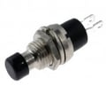 Push buton, rotund, negru, ON-(OFF), 1A, 250V, orificiu montare Ø7mm, PS10C2BK