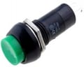 Push-buton, bistabil, rotund verde, OFF-ON, orificiu montare Ø12mm, PS11AGN