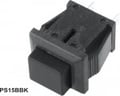 Push-buton, monostabil, patrat, negru, OFF-(ON), 1A, 2 pini, orificiu montare 13x11mm, PS15BBK