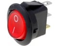 Intrerupator basculant, ON-OFF, 6.5A, SPST, ROSU, 3 pini, orificiu montare 20mm, RSSM1018C3RD