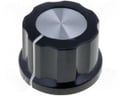 Buton plastic, pt potentiometru, Buton rotativ; cu flanşă; bachelită; Øax: 6,35mm; Ø24x16mm, G26-S