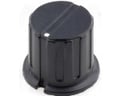 Buton plastic potentiometru, ax 6.35mm, negru, bachelita, GWB19BK