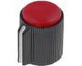 Buton plastic, potentiometru, rosu, ax 6.35mm, KK-10