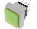 Push buton bistabil, patrat, led verde, ON-ON, PB6133FAL-3