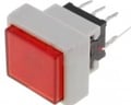 Push buton, DPDT, ON-ON, patrat, led, rosu, 12.5x12.5mm, PB6133FAL-1