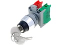 Intrerupator rotativ cheie, 2 poz, NC, NO, 3A, orificiu montare Ø22.5mm, KS22-1-O/C
