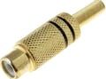 Conector RCA; mama, metalica, negru, CC-108B