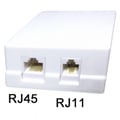 Priza telefon, dubla, aparenta, RJ11, RJ45, PR5056