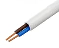 Cablu 2x0.75mm2, flexibil, litat, rotund, cu manta de PVC, alb, MYYM-2x0.75W