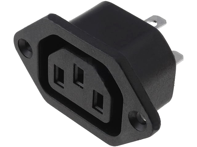 Soclu mama, IEC60320, C13, mama, montare panou cu 3 terminale, 10A, 2108CQ
