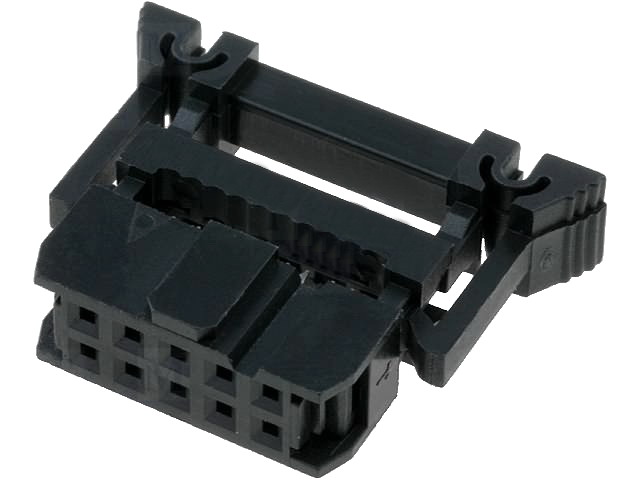 Conector cablu banda, 10 pini, pas 2.54mm, cu clichet, pas banda 1.27mm, AWP-10ZZ