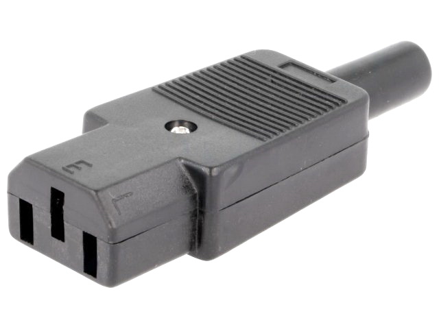 Mufa alimentare IEC 60320, C15, mama pt. cablu, 6A, VDE, PC-005