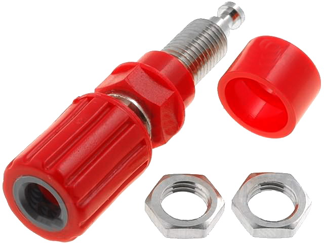 Soclu banana izolat 4mm, 36A, rosu PJ3250-R