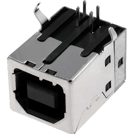 Conector USB, USB B, soclu pcb, TUEB4F2D0B, AMPHENOL