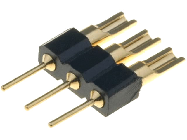 Adaptor; şiruri pini; PIN: 3; drept; 2,54mm; lipire,THT; 1x3; aurit, ZL210-3P