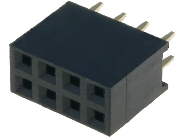 Soclu; şiruri pini; mamă; PIN: 8; drept; 2,54mm; THT; 2x4; 3A, ZL262-8DG