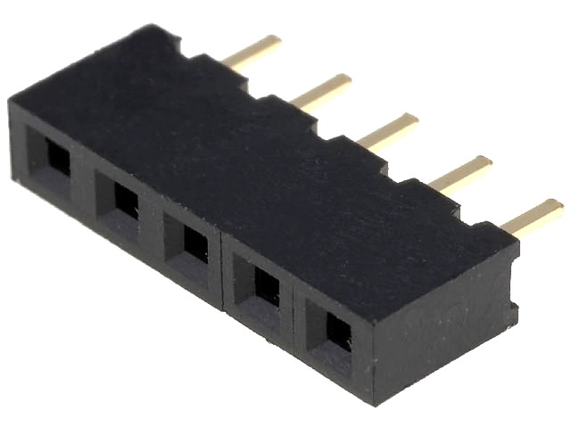 Soclu; şiruri pini; mamă; PIN: 5; drept; 2,54mm; THT; 1x5; aurit; L3mm, ZL305-05