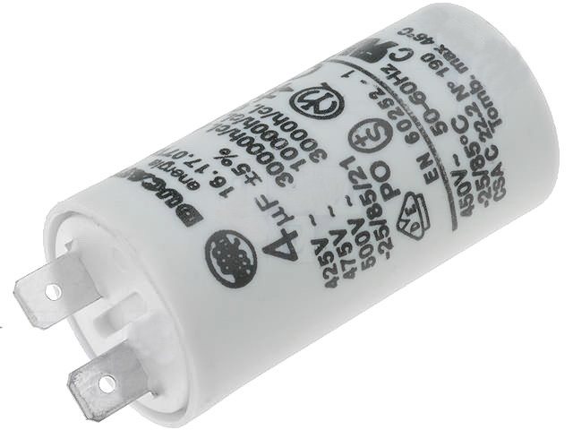 Condensator 4uF, pornire motor, 475V, papuc, 4.16.17.07.TA, DUCATI