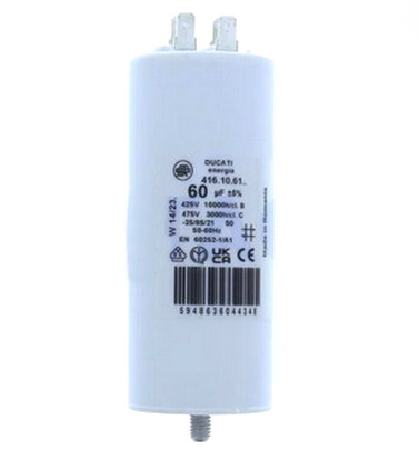 Condensator pornire motor 60uF, 425V, papuc, surub, M8, 416.106.164, DUCATI
