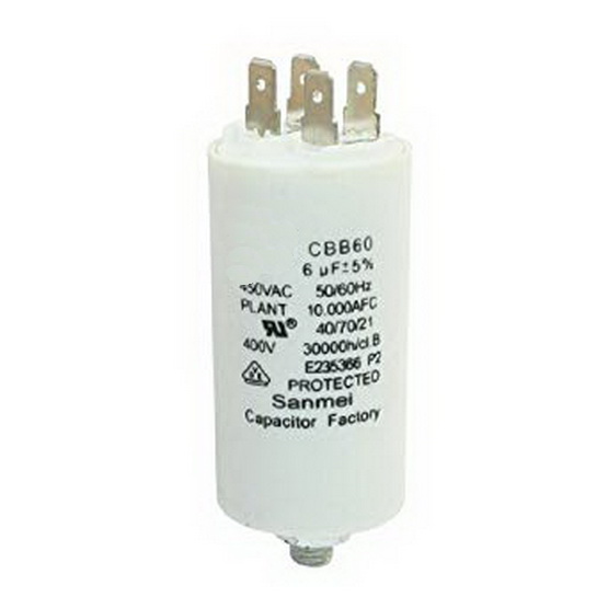 Condensator pornire motor, 6uF, 450V, papuc, CBB60E-6/450
