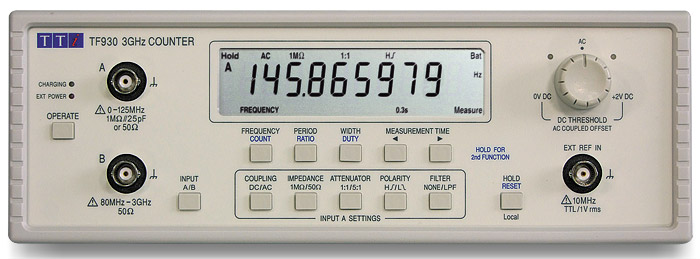 Frecventmetru, 2 canale, 0,001-3GHz, USB, TF930, THURLBY THANDAR INSTRUMENTS