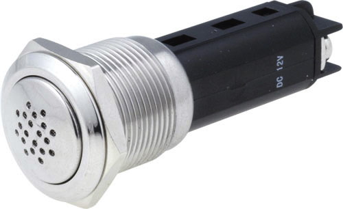 Buzer antivandal, semnalizator acustic, montare panou, 24VDC, IP50, M19, V19-24-BUZZER