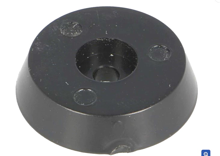 Picioruş; neagră; polietilenă; A: 25mm; B: 21,5mm; C: 8,5mm; E: 5,8mm, NF-007