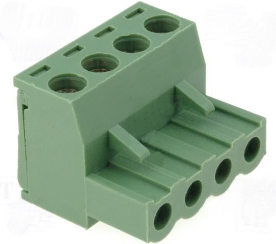 Conector mama, 4 pini, pe fir, 5.08mm, 15A, TBW-5.08-K-4P