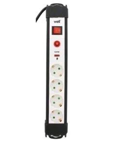 Prelungitor 4cai, 5m, cu protectie, 16A, 3x1.5mmp, 3500W, EXTS-4S5M-PROT/02