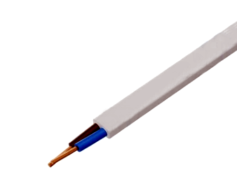 Cablu 2x0.5mm2, OMY, plat, litat, Cu, cu manta de PVC, alb, 300V, OMYP2/0.50-B