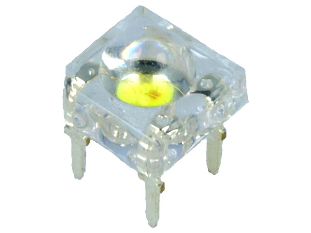 Led bicolor, super flux, bicolor, galben, alb, 7.62 x 7.62mm, OSYWM4Z2C1D