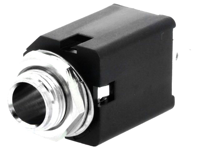 Soclu 6.35mm; mama; mono; drept; montare panou; THT; ACJM-MN-2, AMPHENOL