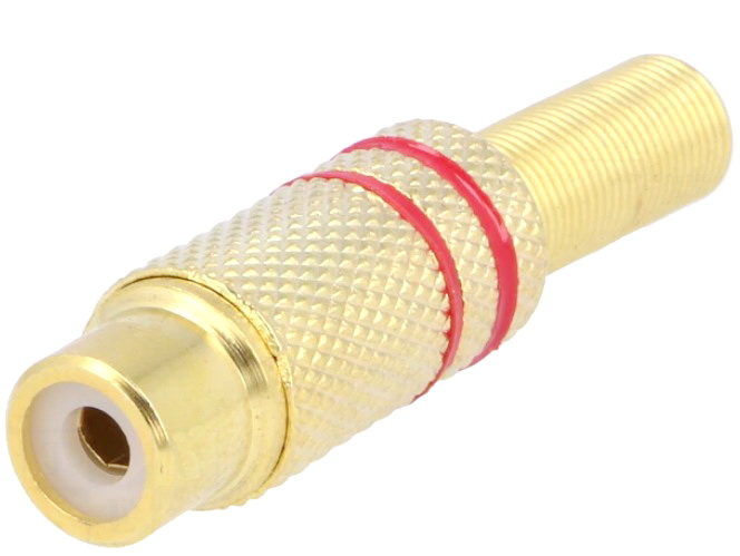 Conector RCA; mama, metalica, rosu, CC-109R