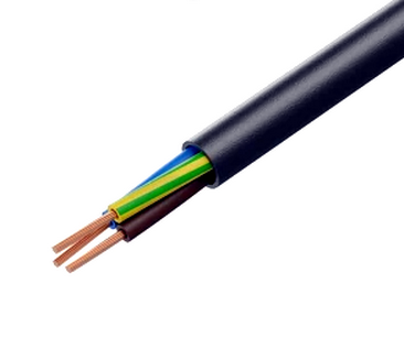 Cablu 3x0.75mm2, OMY, rotund, litat, Cu, cu manta de PVC, negru, 300V, OMY3/0.75-C