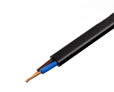 Cablu 2x1mm2, plat, litat, Cu, cu manta de PVC, negru, 300V, OMYP2/1.00-C
