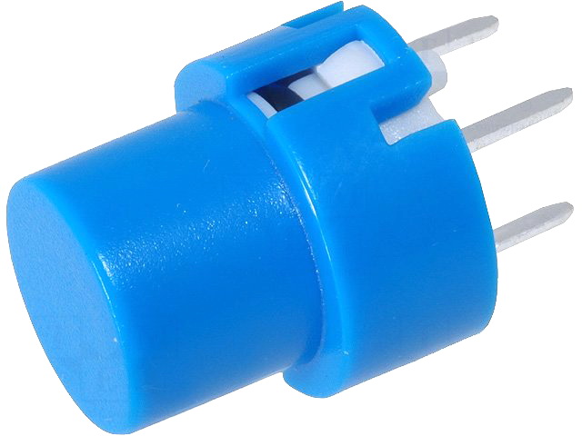 Push buton, albastru, OFF-(ON), PCB, KS01-BV-BLUE