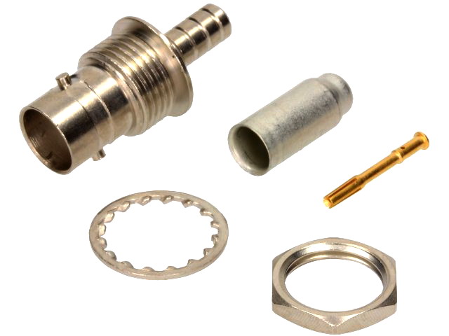 Conector coaxial, mini BNC, mama, 75ohmi, pe panou, pe cablu, RG735A, 1274568-1