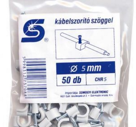 Clips montare cablu, 8mm, cu cui, 50 buc, CHRK8M