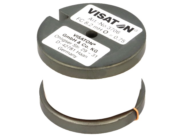 Bobina audio; 8.2mH; 1ohm; 4.5A; diam:40mm; FC-8.2MH-VS