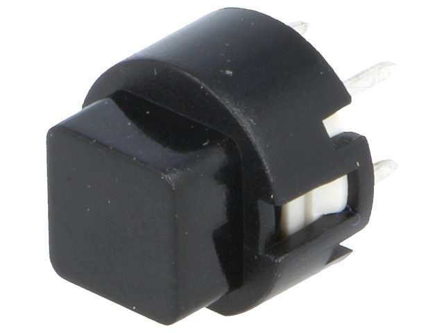 Push buton, negru, OFF-(ON), PCB, KS01-AV-BLACK