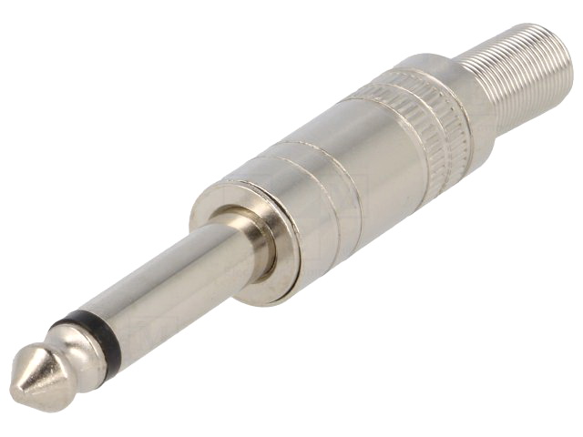 Conector jack 6.3mm, mono, metalic, JC-013