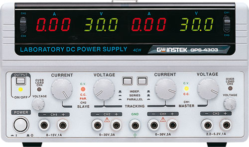 Sursa tensiune laborator, 4canale, 2x30V/3A, 5V/1A, 15V/1A, GPS-4303