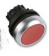 Intrerupator panou, apasare, monostabil, 22mm, rosu, orificiu montare Ø22.5mm, M22-D-R